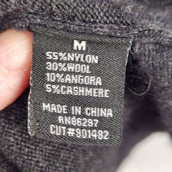 BCBGMAXAZRIA Hooded Cardigan Sweater Women M Gray Wool Cashmere Angora - Picture 11 of 13